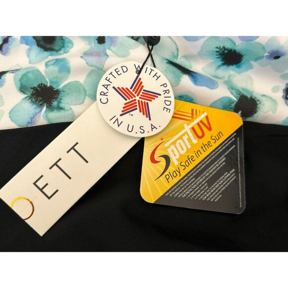 Siloett Women's V Neck Blue Floral One Piece Bathing Suit Size 14 Soft Cup NWT - Picture 6 of 9